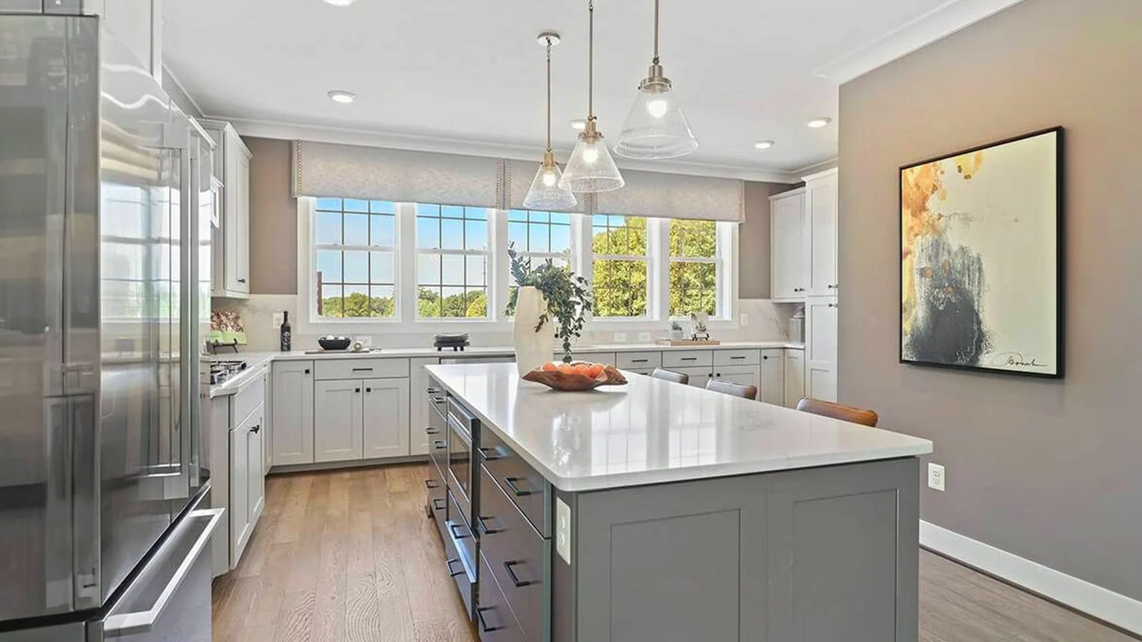 Kitchen island in an Integrity Homes townhome